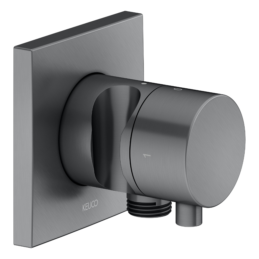Product Cut out image of the Keuco IXMO Brushed Black Chrome Square Diverter Valve 59557 131202